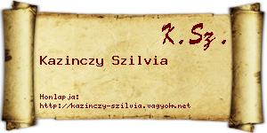 Kazinczy Szilvia névjegykártya
