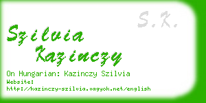 szilvia kazinczy business card